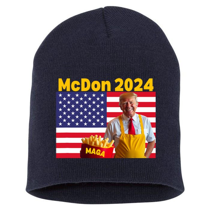 Mcdon 2024 Donald Trump Election Cookie Fries Fast Food Short Acrylic Beanie