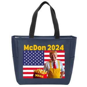 Mcdon 2024 Donald Trump Election Cookie Fries Fast Food Zip Tote Bag