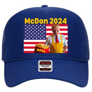 Mcdon 2024 Donald Trump Election Cookie Fries Fast Food High Crown Mesh Back Trucker Hat