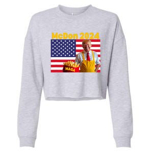 Mcdon 2024 Donald Trump Election Cookie Fries Fast Food Cropped Pullover Crew