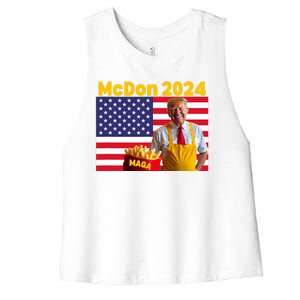 Mcdon 2024 Donald Trump Election Cookie Fries Fast Food Women's Racerback Cropped Tank