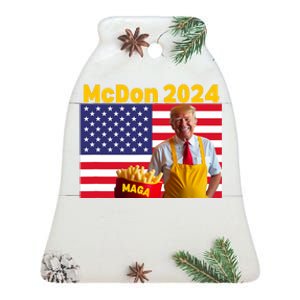 Mcdon 2024 Donald Trump Election Cookie Fries Fast Food Ceramic Bell Ornament