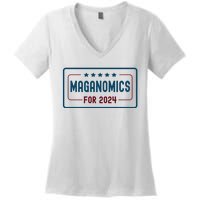 Maganomics For 2024 Donald Trump 2024 Women's V-Neck T-Shirt