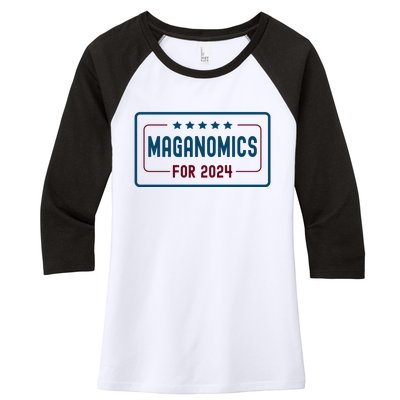 Maganomics For 2024 Donald Trump 2024 Women's Tri-Blend 3/4-Sleeve Raglan Shirt