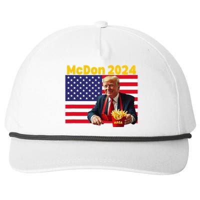 Mcdon 2024 Donald Trump French Fry Cooking Fries Snapback Five-Panel Rope Hat