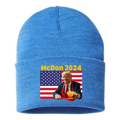 Mcdon 2024 Donald Trump French Fry Cooking Fries Sustainable Knit Beanie