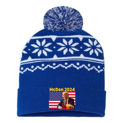 Mcdon 2024 Donald Trump French Fry Cooking Fries USA-Made Snowflake Beanie