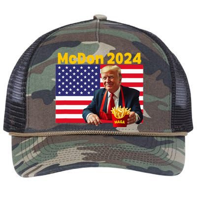 Mcdon 2024 Donald Trump French Fry Cooking Fries Retro Rope Trucker Hat Cap