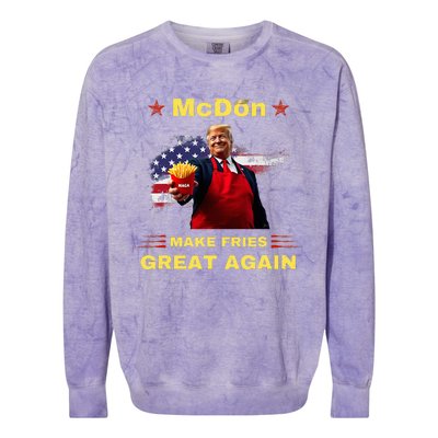 Mcdon 2024 Donald Trump French Fry Cooking Friesff Colorblast Crewneck Sweatshirt