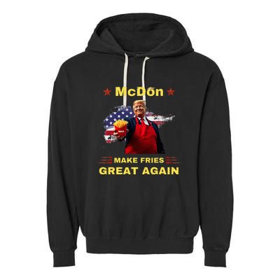 Mcdon 2024 Donald Trump French Fry Cooking Friesff Garment-Dyed Fleece Hoodie