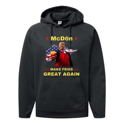 Mcdon 2024 Donald Trump French Fry Cooking Friesff Performance Fleece Hoodie