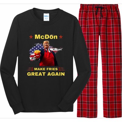 Mcdon 2024 Donald Trump French Fry Cooking Friesff Long Sleeve Pajama Set