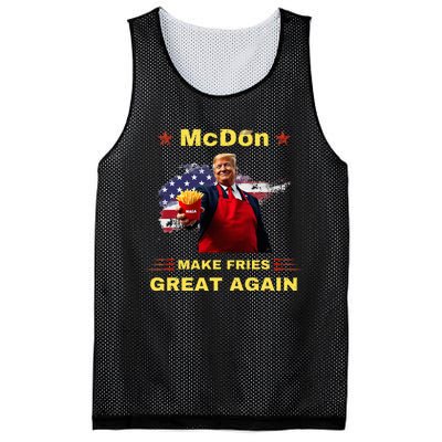 Mcdon 2024 Donald Trump French Fry Cooking Friesff Mesh Reversible Basketball Jersey Tank