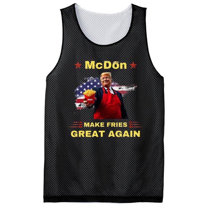 Mcdon 2024 Donald Trump French Fry Cooking Friesff Mesh Reversible Basketball Jersey Tank