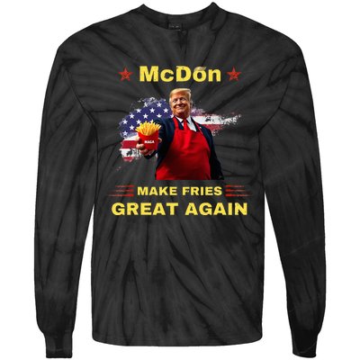 Mcdon 2024 Donald Trump French Fry Cooking Friesff Tie-Dye Long Sleeve Shirt