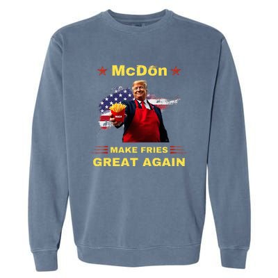 Mcdon 2024 Donald Trump French Fry Cooking Friesff Garment-Dyed Sweatshirt