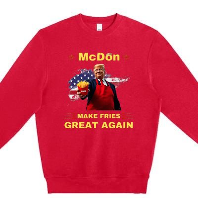 Mcdon 2024 Donald Trump French Fry Cooking Friesff Premium Crewneck Sweatshirt