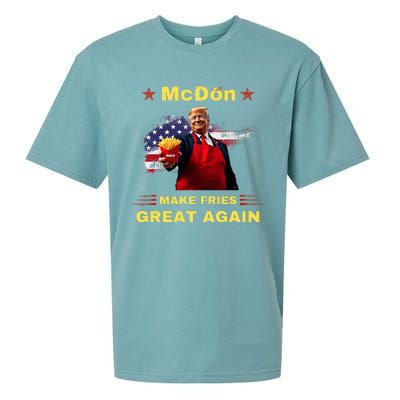 Mcdon 2024 Donald Trump French Fry Cooking Friesff Sueded Cloud Jersey T-Shirt