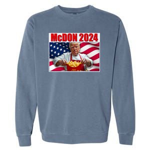 Mcdon 2024 Donald Trump Fast Food Fries Garment-Dyed Sweatshirt