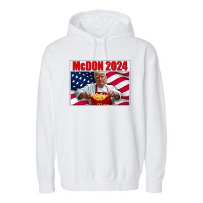 Mcdon 2024 Donald Trump Fast Food Fries Garment-Dyed Fleece Hoodie