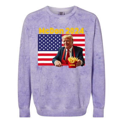 Mcdon 2024 Donald Trump French Fry Cooking Fries Colorblast Crewneck Sweatshirt