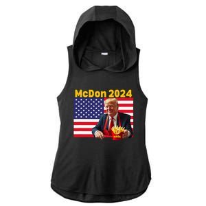 Mcdon 2024 Donald Trump French Fry Cooking Fries Ladies PosiCharge Tri-Blend Wicking Draft Hoodie Tank