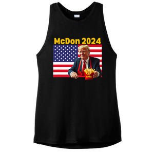 Mcdon 2024 Donald Trump French Fry Cooking Fries Ladies PosiCharge Tri-Blend Wicking Tank