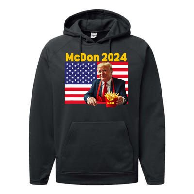 Mcdon 2024 Donald Trump French Fry Cooking Fries Performance Fleece Hoodie