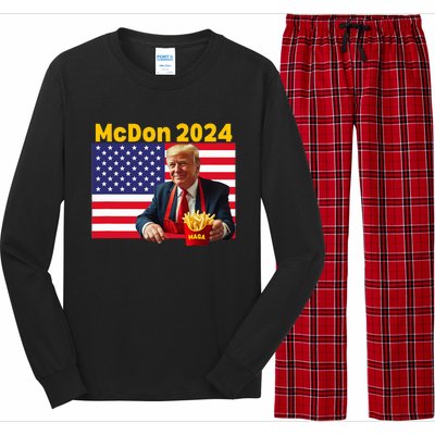 Mcdon 2024 Donald Trump French Fry Cooking Fries Long Sleeve Pajama Set