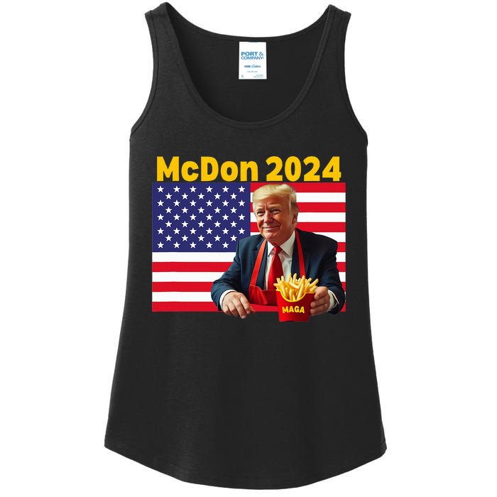 Mcdon 2024 Donald Trump French Fry Cooking Fries Ladies Essential Tank