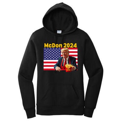 Mcdon 2024 Donald Trump French Fry Cooking Fries Women's Pullover Hoodie