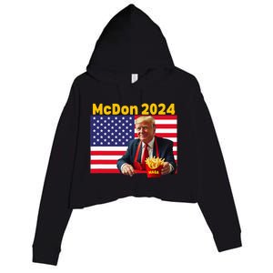 Mcdon 2024 Donald Trump French Fry Cooking Fries Crop Fleece Hoodie