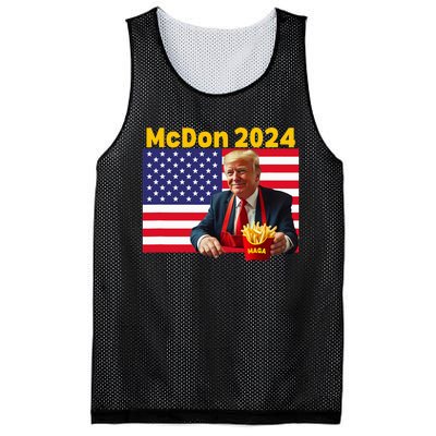 Mcdon 2024 Donald Trump French Fry Cooking Fries Mesh Reversible Basketball Jersey Tank