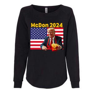 Mcdon 2024 Donald Trump French Fry Cooking Fries Womens California Wash Sweatshirt