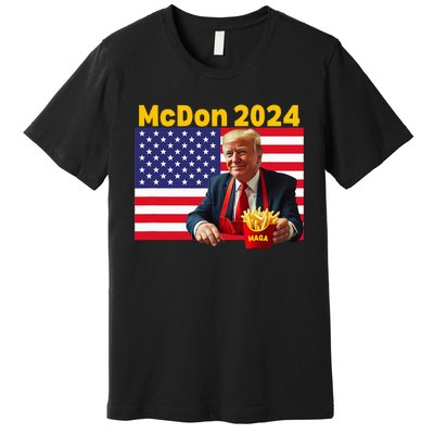 Mcdon 2024 Donald Trump French Fry Cooking Fries Premium T-Shirt