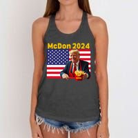 Mcdon 2024 Donald Trump French Fry Cooking Fries Women's Knotted Racerback Tank