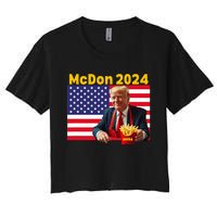 Mcdon 2024 Donald Trump French Fry Cooking Fries Women's Crop Top Tee