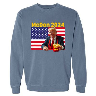 Mcdon 2024 Donald Trump French Fry Cooking Fries Garment-Dyed Sweatshirt