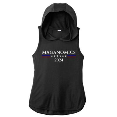 Maganomics 2024 Donald Trump 2024 Ladies PosiCharge Tri-Blend Wicking Draft Hoodie Tank