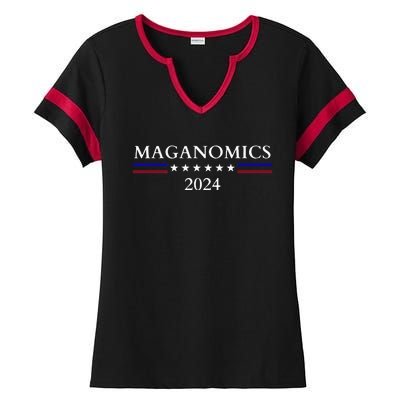 Maganomics 2024 Donald Trump 2024 Ladies Halftime Notch Neck Tee