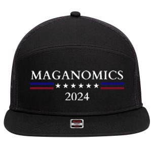 Maganomics 2024 Donald Trump 2024 7 Panel Mesh Trucker Snapback Hat