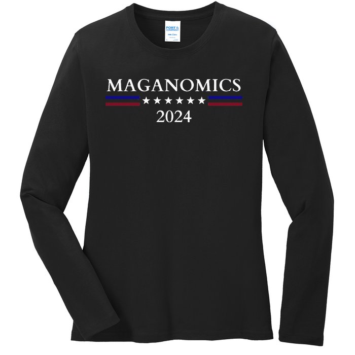 Maganomics 2024 Donald Trump 2024 Ladies Long Sleeve Shirt