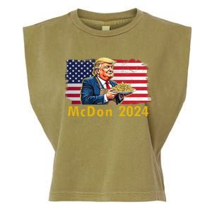 Mcdon 2024 Donald Trump Fast Food French Fries Garment-Dyed Women's Muscle Tee