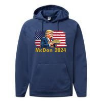 Mcdon 2024 Donald Trump Fast Food French Fries Performance Fleece Hoodie