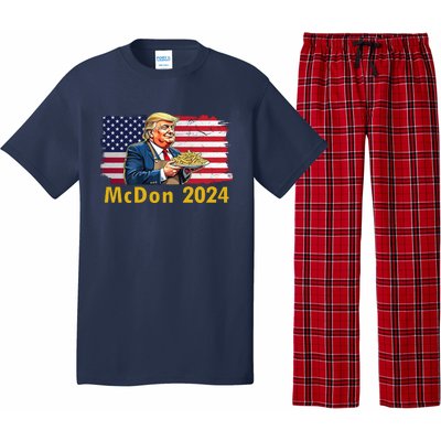 Mcdon 2024 Donald Trump Fast Food French Fries Pajama Set