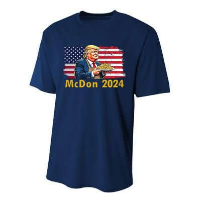 Mcdon 2024 Donald Trump Fast Food French Fries Performance Sprint T-Shirt