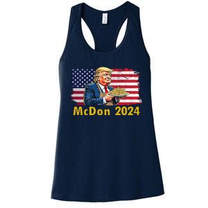 Mcdon 2024 Donald Trump Fast Food French Fries Women's Racerback Tank