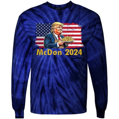 Mcdon 2024 Donald Trump Fast Food French Fries Tie-Dye Long Sleeve Shirt