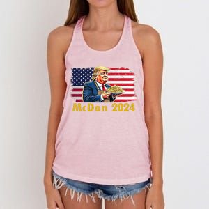 Mcdon 2024 Donald Trump Fast Food French Fries Women's Knotted Racerback Tank