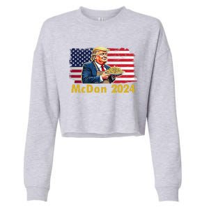 Mcdon 2024 Donald Trump Fast Food French Fries Cropped Pullover Crew